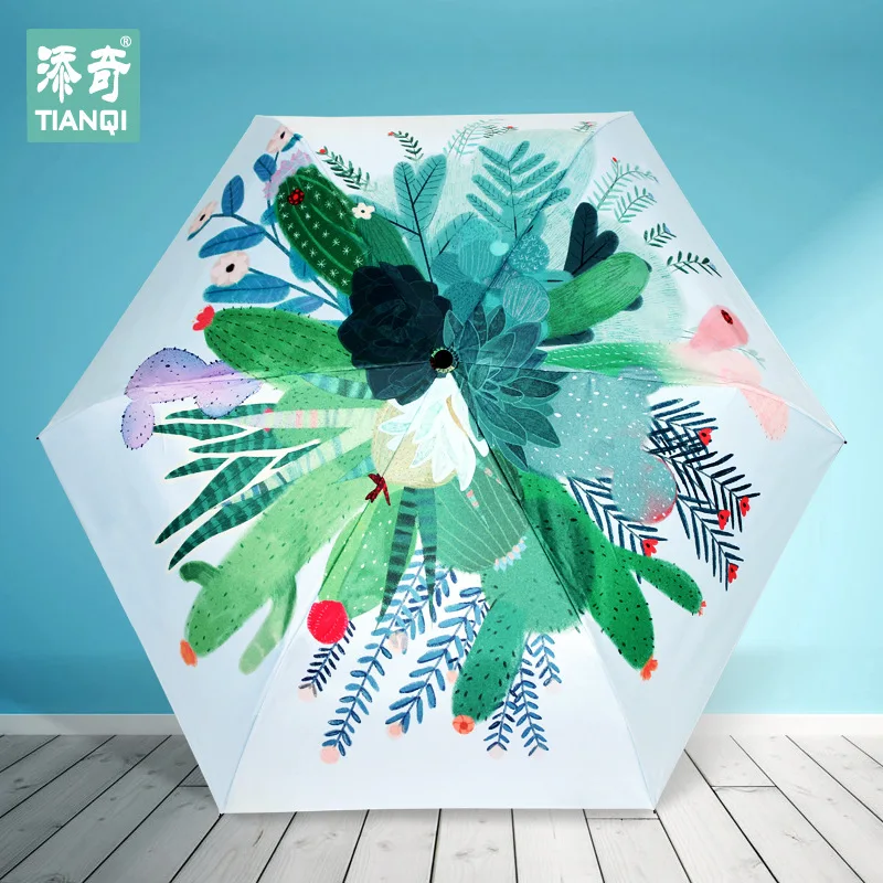 

TIANQI Creative Illustration Lovely Meat Light Parasol Light Carriable Sun-resistant UV-Protection Umbrella Folding Umbrella