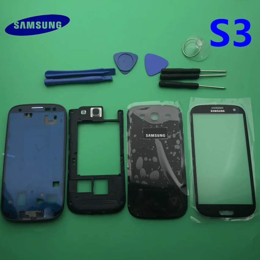 Запасные части для samsung galaxy s3 i9300 i9305 9300i корпус полный набор крышка автомобильный чехол Чехол siii Аксессуары+ экран стекло объектив