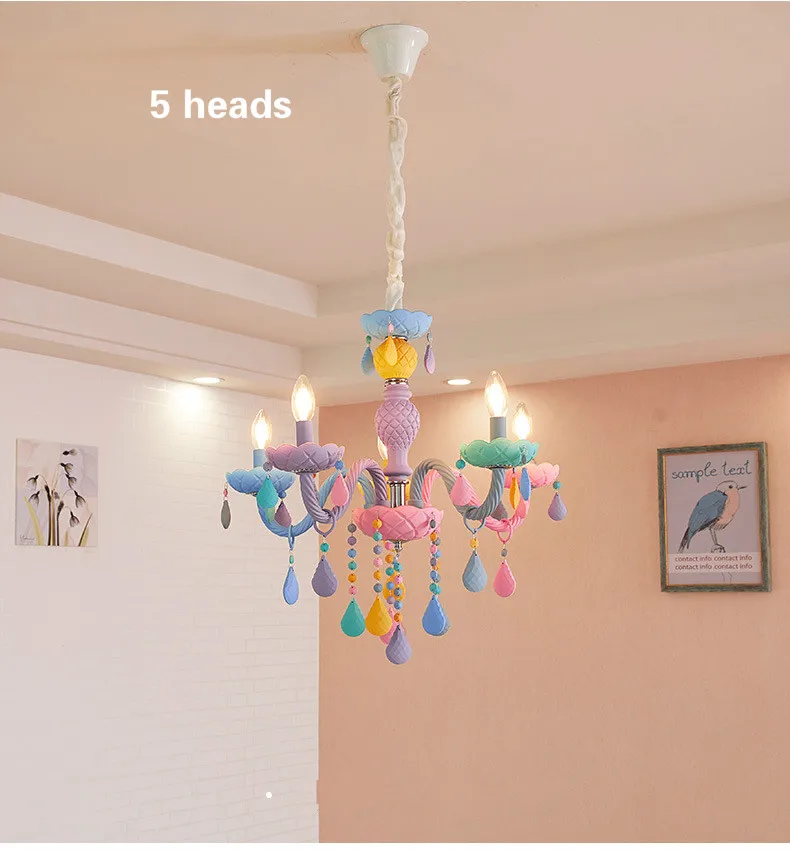 Красочная хрустальная люстра Macaron color Droplight лампа для детской спальни креативный фантастический Светильник витражный блеск