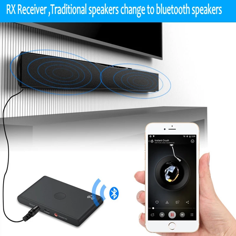 DISOUR NFC умный беспроводной Bluetooth адаптер 2 в 1 аудио 5,0 Bluetooth приемник передатчик 3,5 мм AUX Стерео для ТВ автомобильный комплект ПК