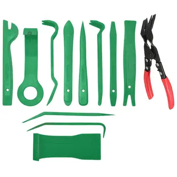 

12Pcs Mixed Auto Fastener Auto Car Fastener Bumper Clips Plier Interior Trim Radio Stereo Dashboard Removal Hand Tool