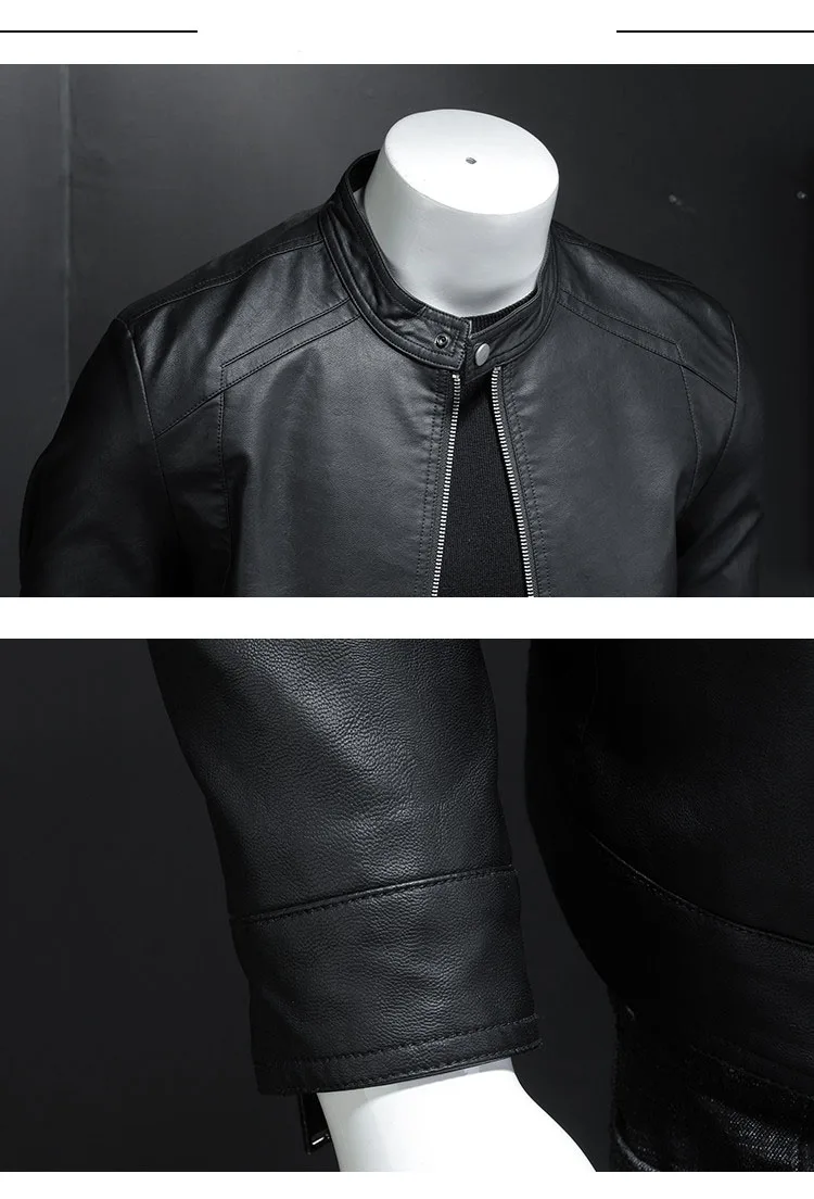 hot-selling Collection of leather jacket/leather jacket men's autumn winter motorcycle leather coat 5XL / faux leather PU Coat mens leather jacket with hood