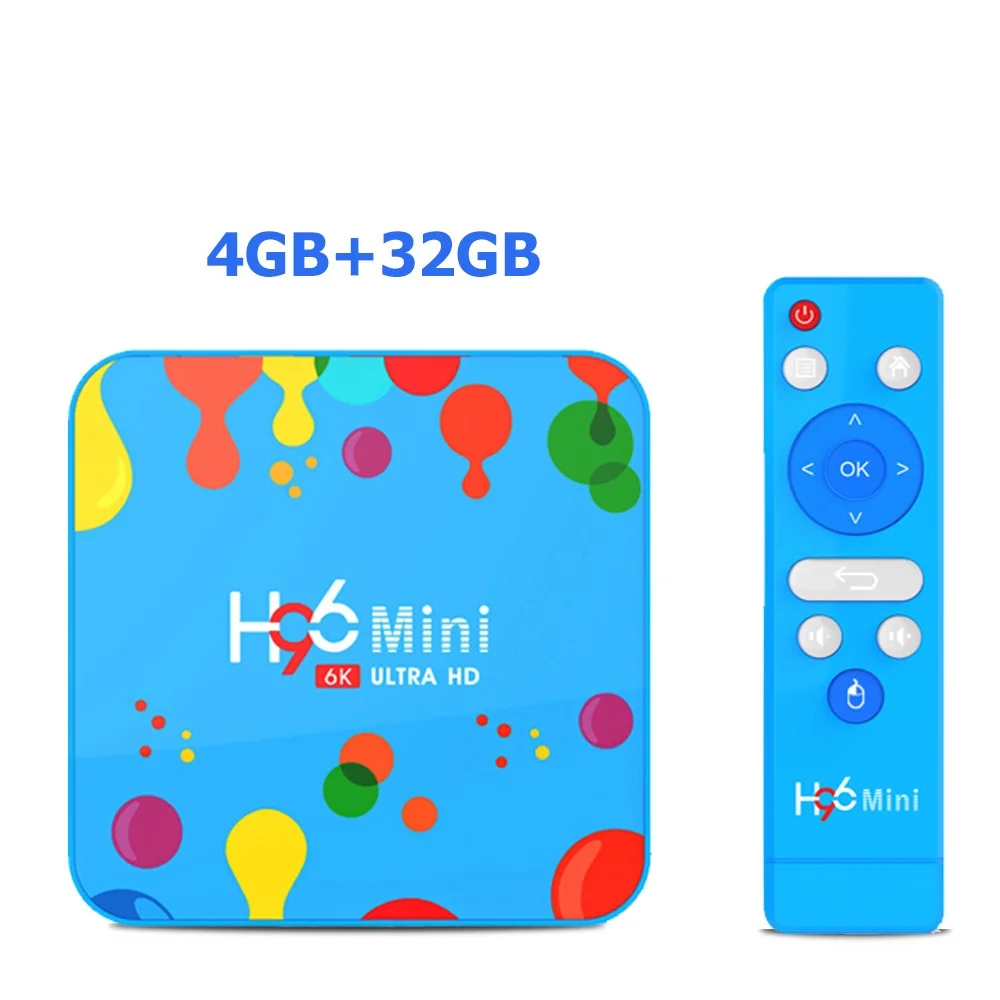 H96mini Smart tv box Android 9,0 2,4G/5G Wifi Bluetooth 4,0 H6 4k медиа full hd плеер Netflix H96 мини приставка - Цвет: Золотой