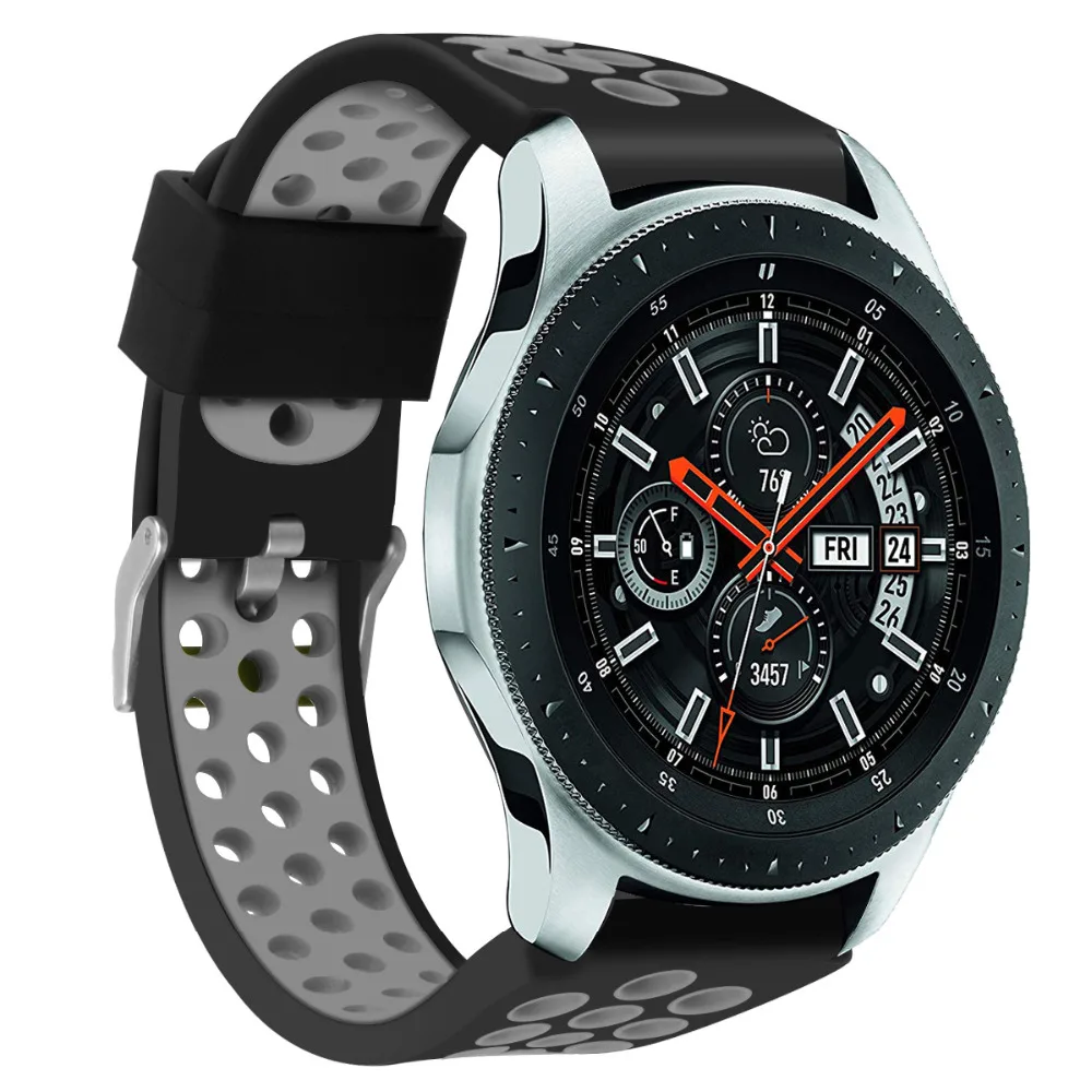 YHNUJM 22 мм ремешок на запястье для samsung Galaxy Watch 46 мм SM-R800 Смарт-часы, двойной цвет дышащий ремешок для часов