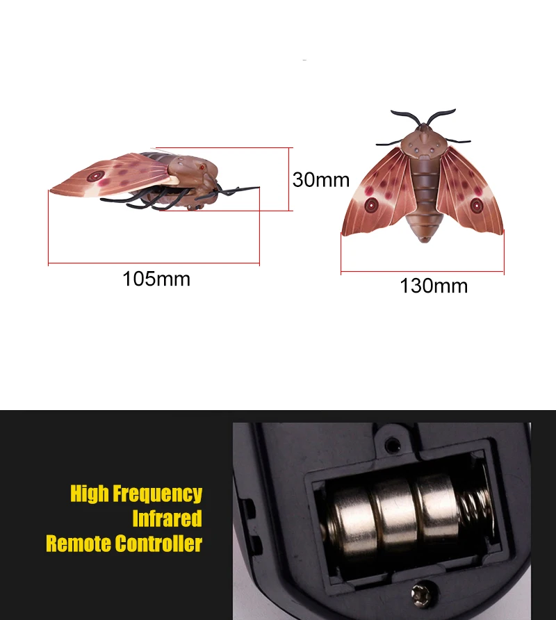 RC Инфракрасный Contrtol Moth пульт дистанционного управления реалистичный мини насекомое страшный трюк игрушка-симулятор животного Забавный розыгрыш детская игрушка подарок
