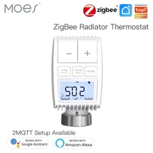 Moes Tuya ZigBee3.0 Radiator Actuator Valve Smart Thermostat Temperature Controller External Sensor TRV Voice Control with Alexa