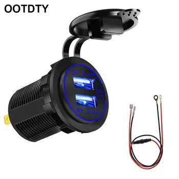 

Waterproof 12V Dual USB Power Outlet 2.4A Charger with Touch ON OFF Switch for Car Boat Marine Bus Truck SUV Motorcycle
