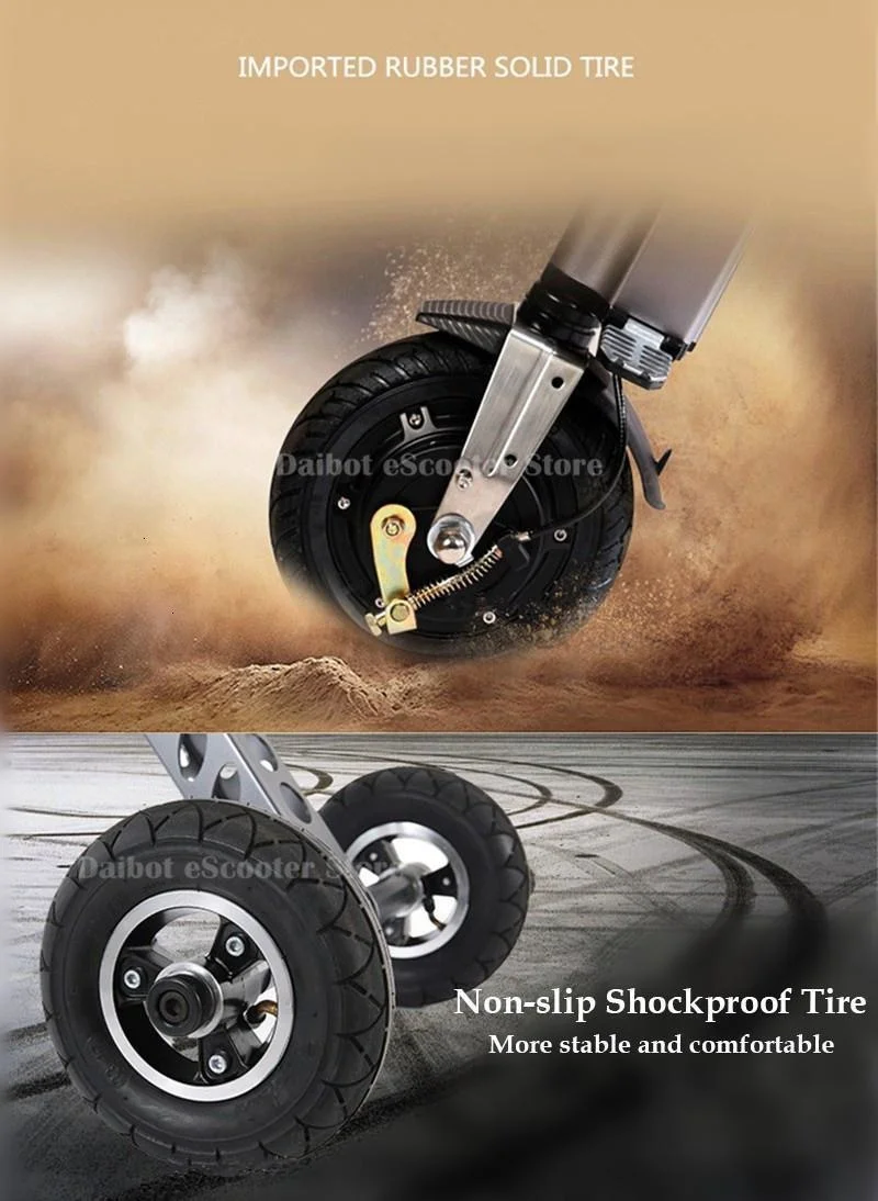 Daibot Folding Three Wheels Electric Scooter Electric Scooters 8'' 250W 36V Portable Electric Bikes Adults With Double Absorber  (24)