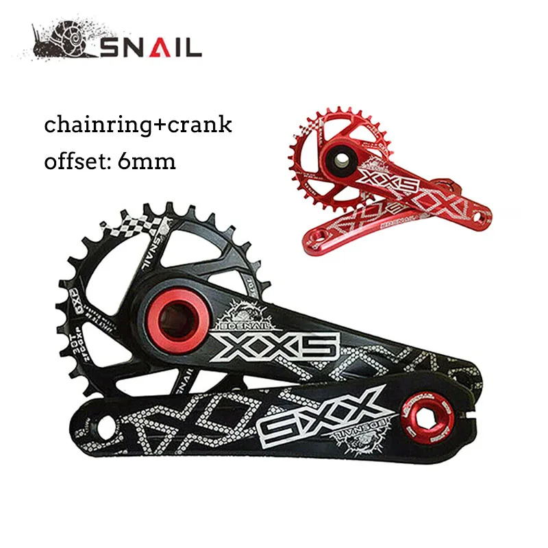 Звездочка для горного велосипеда SNAIL MTB 6 мм узкая широкая 30 34T 170 коленчатая 8 11S GXP