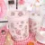 W&G Ins Desktop Small Trash Bin Waste Bin Bedroom Home Cute Trash Can With Lid Mini Garbage Storage Box Organizer Send Sticker