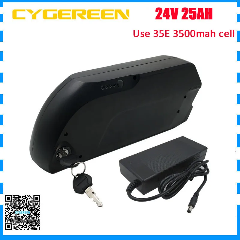 24V 25ah battery pack 24V 500w e bike battery 24v lithium electric bike battery 35E CELL with 30A BMS+3A charger