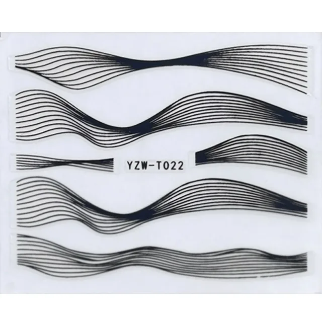 Nail Stickers for Manicure Nail Sticker Sliders For Nails Decal Self-adhesive Nails Figures Transfer Black DIY Accessories YZW-T022 balck