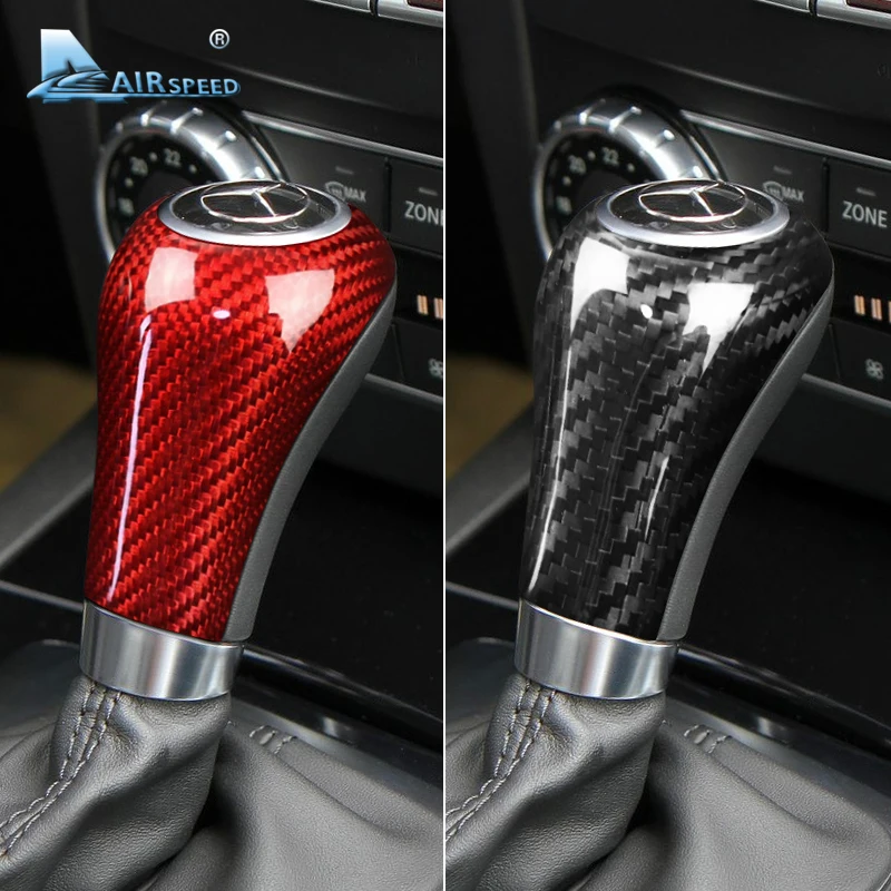 

Airspeed Real Carbon Fiber Car Gear Shift Cover Sticker Interior Trim for Mercedes Benz W204 W212 A G E C Class CLS Accessories