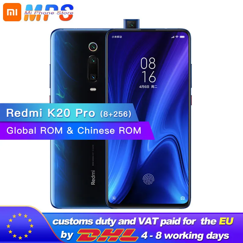 Xiaomi Redmi K20 Pro 256 Гб ПЗУ 8 ГБ ОЗУ мобильный телефон четыре ядра Snapdragon 855 всплывающая