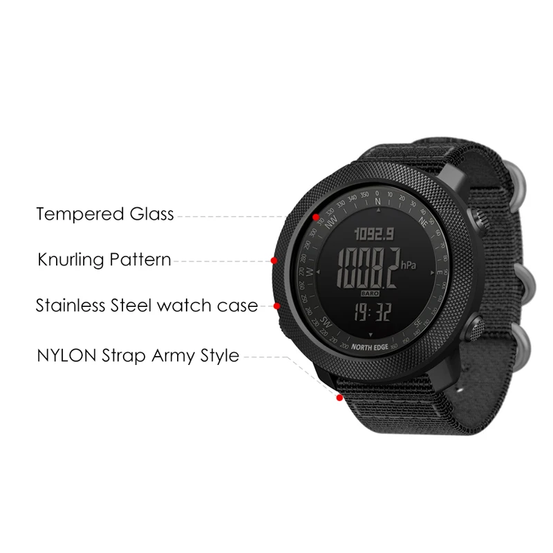 NorthEdge часы умные цифровые часы водонепроницаемые альпинистские плавательные светодиодный Relogio военные спортивные наручные часы цифровые умные часы