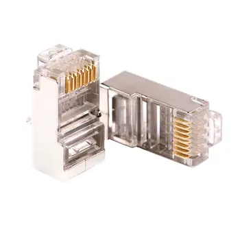 

10/20/50Pcs Cat6 Crystal RJ45 Modular Plug Rj-45 Network Cable Connector Adapter w/Metal Shield for TV/TV Box/Router/ADSL