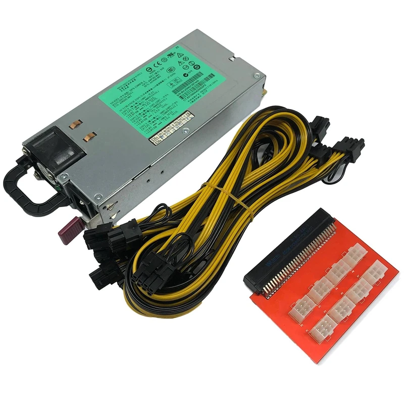 US $108.47 1200W Miner Power Supply DPS1200FB a 438202002 440785001 DL580G5 PSU Ethereum APW3 BTC Asic Miner Breakout Box