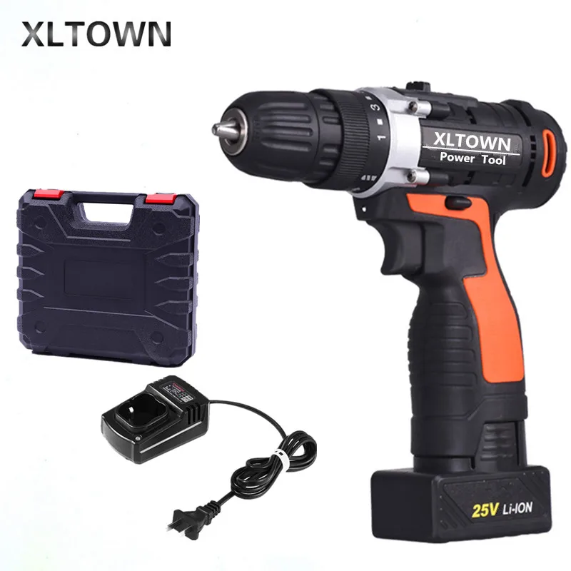 XLTOWN Two-speed impact drill rechargeable lithium battery electric screwdriver household hand with function | Инструменты