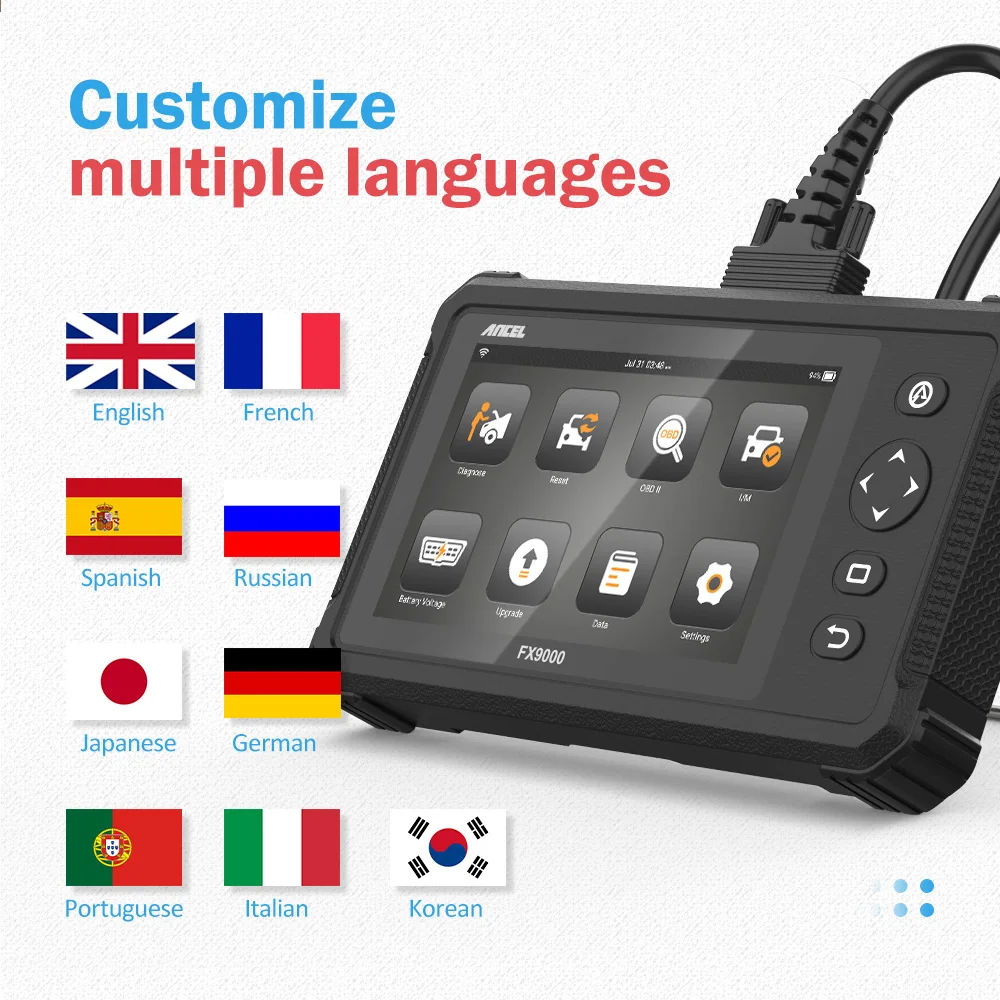 Ancel FX9000 полная система Профессиональный OBD2 автомобильный диагностический