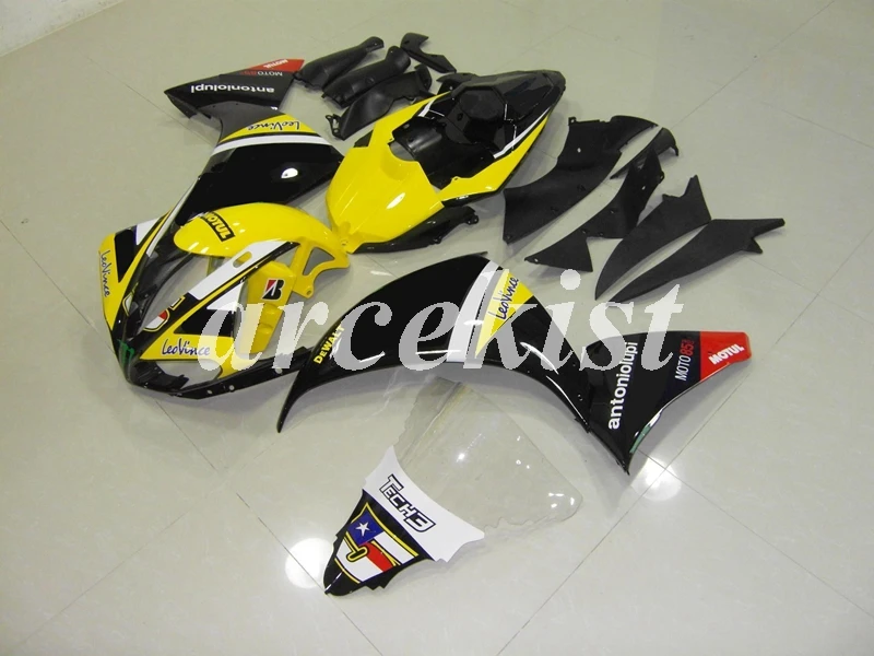 Литья под давлением ABS Обтекатели комплект подходит для YAMAHA YZF-R1 2009 2010 2011 2012 2013 09, 10, 11, 12, 13, 14, тело комплект из желтой туники