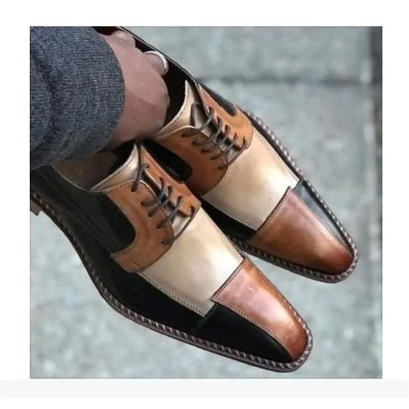 Men pu Leather Shoes Low Heel Casual Shoes Dress Shoes Brogue Shoes Spring Ankle Boots Vintage Classic Male Casual NE039