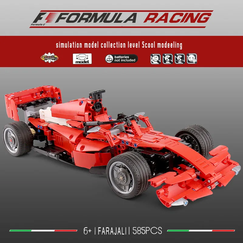 RC Technic DIY MOC 2,4 GHz эксклюзивный гонщик F1 формула гоночный автомобиль строительные блоки Модель Кирпичи Классические детские игрушки подарок