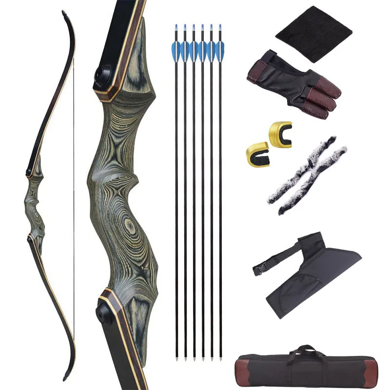 45lbs 60'' Outdoor Archery Laminate Recurve Bow Longbow Left Right Hand Hunting 