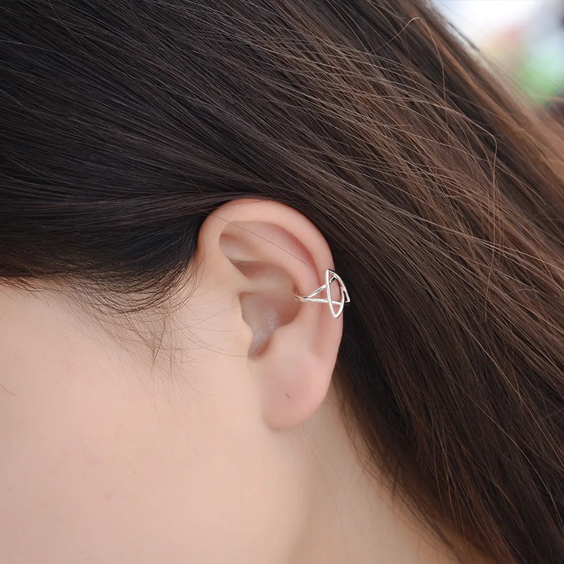 Fashion-925-Sterling-Silver-Hollow-Star-Clip-Earrings-On-Ear-For-Women-Silver-Jewelry-Earrings (4)