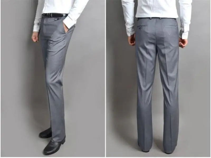 Summer men's trousers thin business Casual pants High quality Anti wrinkle smooth dress wash wear for men suit pants Loose