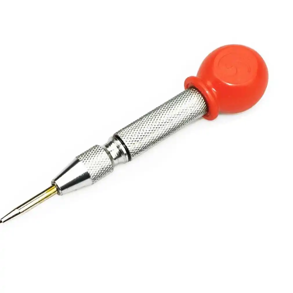 Silver Automatic Center Punch Protective Cap Metal Working Punching Marking Tool for Wood Metal
