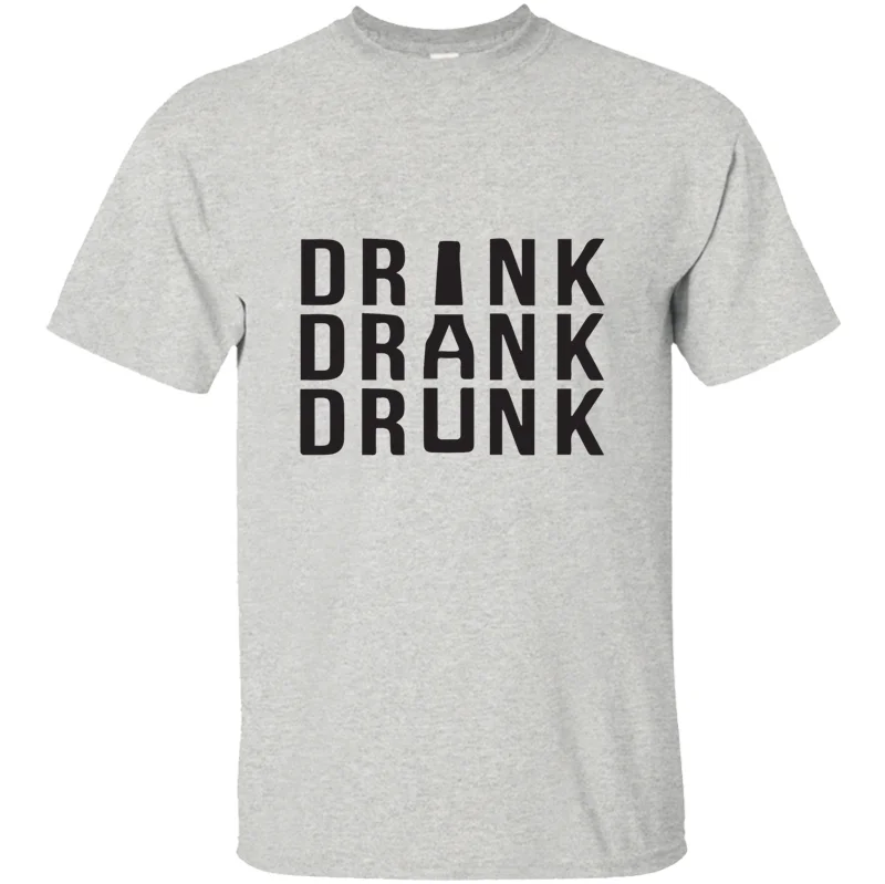 Дизайнерская футболка Humor drink drunk,, нормальная Мужская футболка унисекс, против морщин, хлопок, хип-хоп - Цвет: Men-Gray