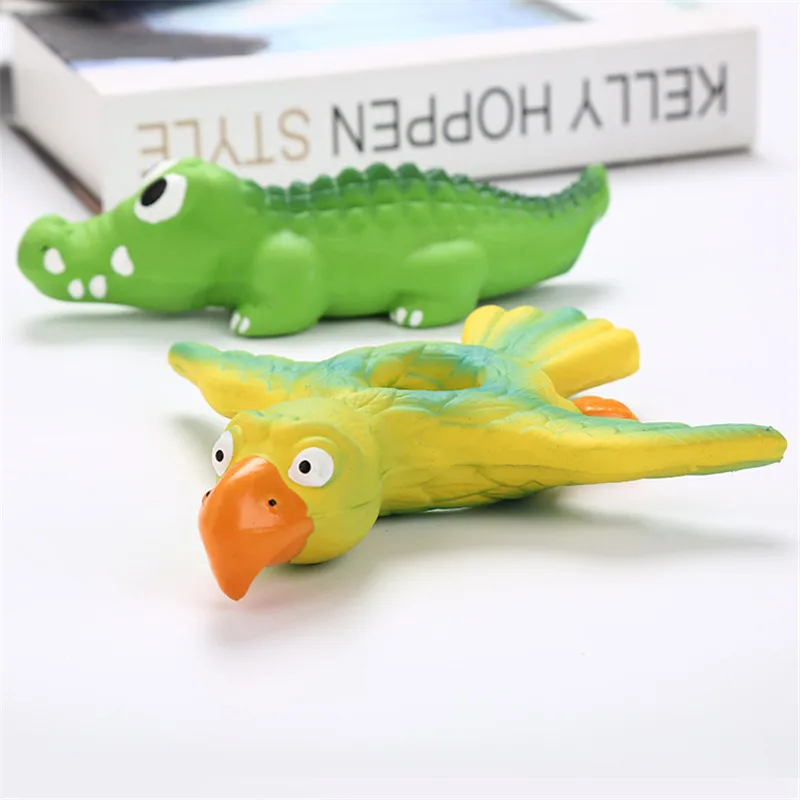 

Funny Bird Crocodile Pattern Design Latex Chew Dog Toy Animal Pet Squeak Toys Wear-resistant And Bite-resistant Pet Molar Toy