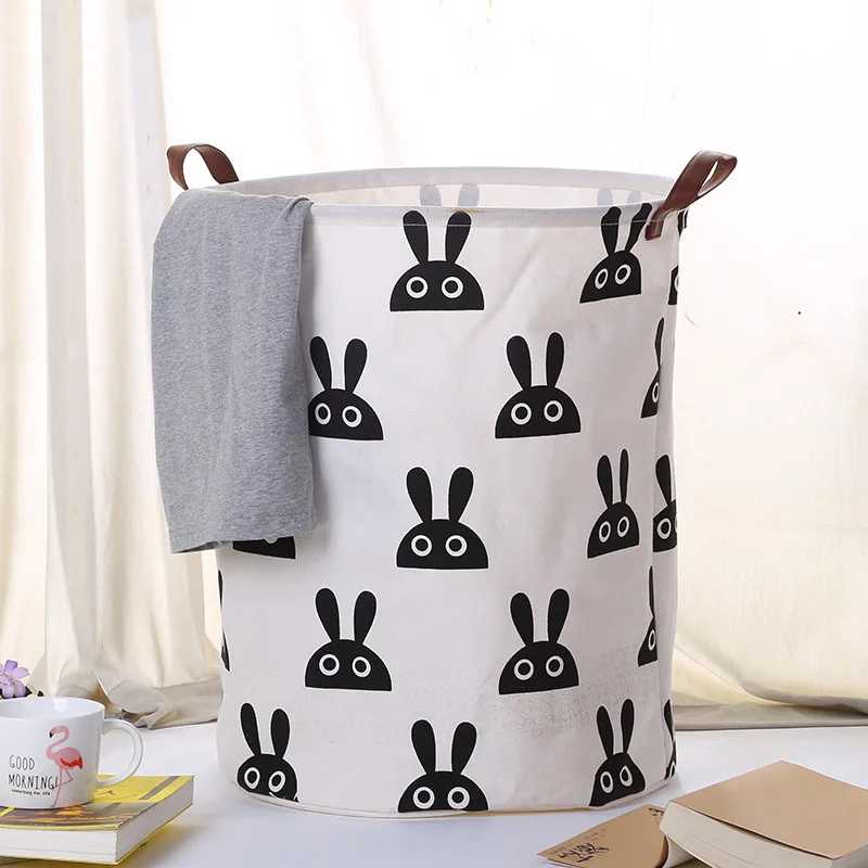 40x50cm Rabbit Корзина для пикника подставка с корзиной коробка для хранения игрушек супер большой мешок хлопок стирка грязная одежда большая корзина Органайзер ручка - Цвет: 40x50cm Rabbit