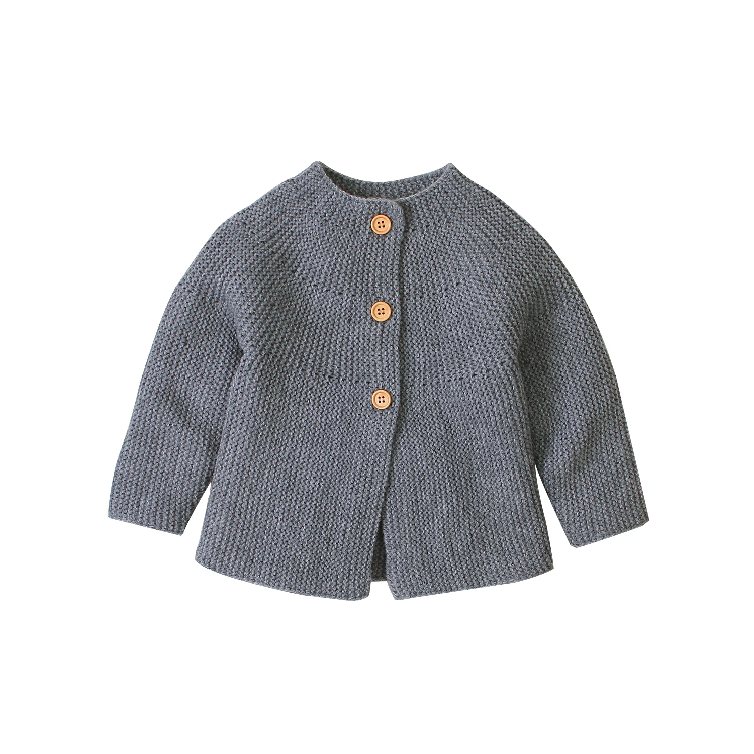 Вязаный осенний свитер с длинными рукавами для новорожденных девочек и мальчиков, кардиган на пуговицах, верхняя одежда, повседневные топы, детская одежда - Цвет: A
