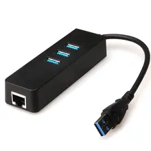 USB3.0 Gigabit LAN+ 3-портовый КОНЦЕНТРАТОР USB к 3,0 RJ45 Gigabit LAN с 3HUB Многофункциональный Gigabit Ethernet кабель сетевой адаптер