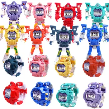 

2019 New Fashion Deformation Electronic Kids Watches Toy The Robot Cartoon Children Watch