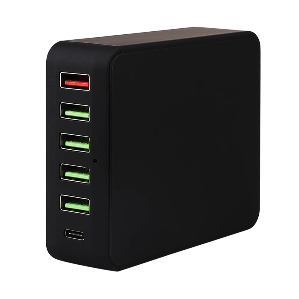 6 портов type-C USB быстрая зарядная станция настенное зарядное устройство концентратор зарядка с Qualcomm Quick Charge 3,0 type C для смартфонов 60 Вт