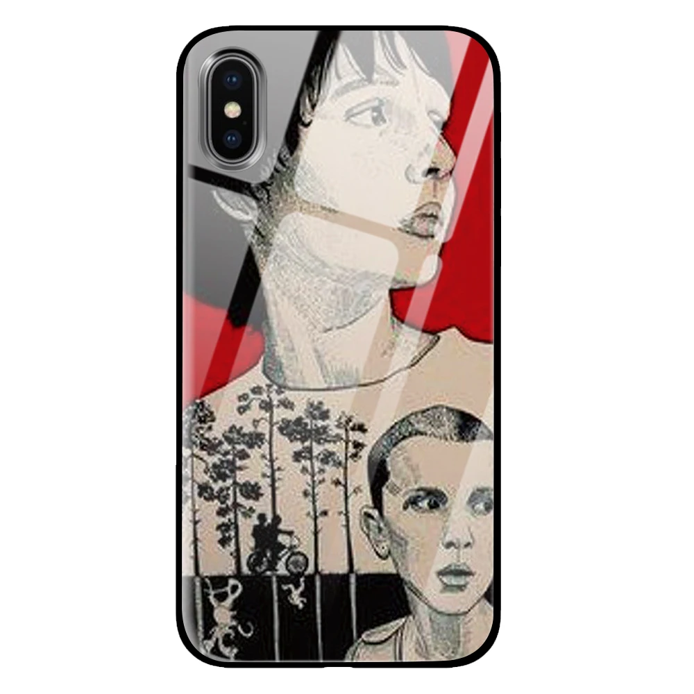 4 Необычные вещи Сезон 3 закаленное стекло Роскошный чехол для iPhone 5 5S 6 6s 7 8 Plus X XS XR 11 Pro Max - Цвет: 4