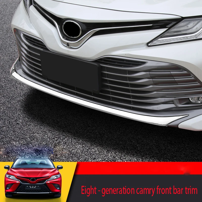 Армейский зеленый Для Toyota восьмого поколения Camry передняя планка декоративная планка Бампер анти-столкновения яркий бар декоративные аксессуары - Цвет: Армейский зеленый