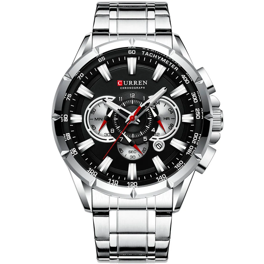 Watches Men CURREN 8363 Brand Men Sport Watches Men's Quartz Clock Man Casual Military Waterproof Wrist Watch relogio masculino - Цвет: Серебристый