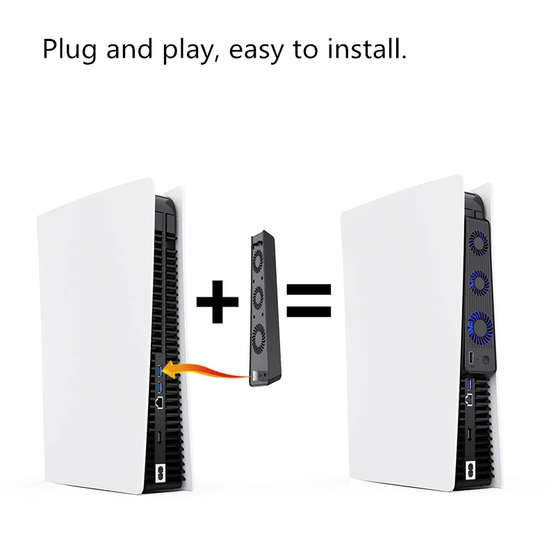 

For PS5 Vertical Stand With Cooling Fan USB Controller Charger Game Console Charging Station Fan Cooler With Automatic Startup
