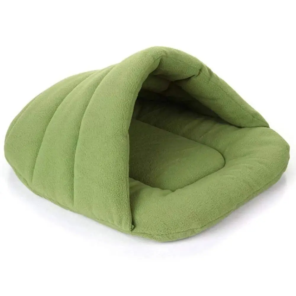 Мягкий диван теплая кошка кровать пещерный дом тапочки кровати собака котенок коврик гнездо спать в питомнике сумка коврики Подушка для кошек товары для собак - Цвет: Зеленый