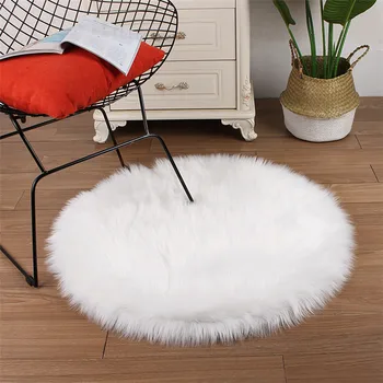 

Imitation wool carpet round white plush floor mat cushion mat Sofa mat carpets area rug decoration home room tapete rugs and