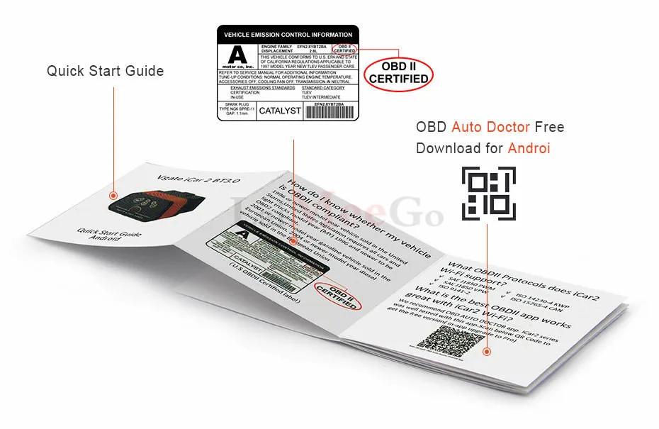 Newest Vgate iCar2 OBD Bluetooth 3.0 ELM327 Scanner Car Scanning Diagnostic Tool For BMW OBD Code Reader Car Accessories  (5)