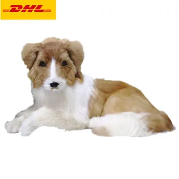 

10" Cute Lie Shepherd Dog Large Dogs The Pet Dog Simulation Home Decorations Holiday Gift Fur Action Figure Toy BOX 26CM X170