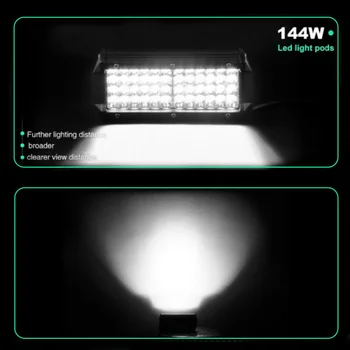 

Parts Work Light bar Lamp Aluminum alloy Replacement 48LED Four-Row Engineering
