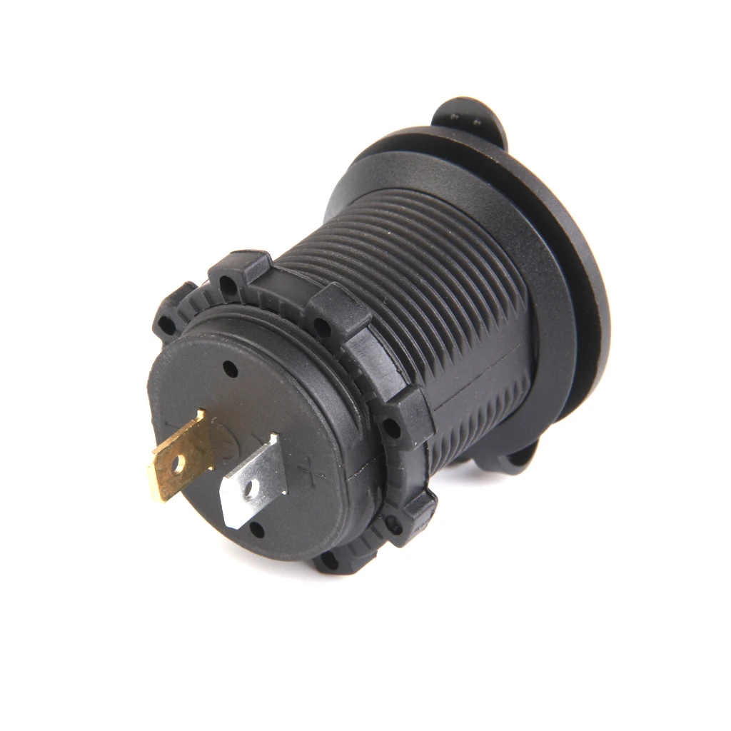 Motorcycle 3.1A Dual USB 12V DC Charger Socket Voltage Voltmeter Panel