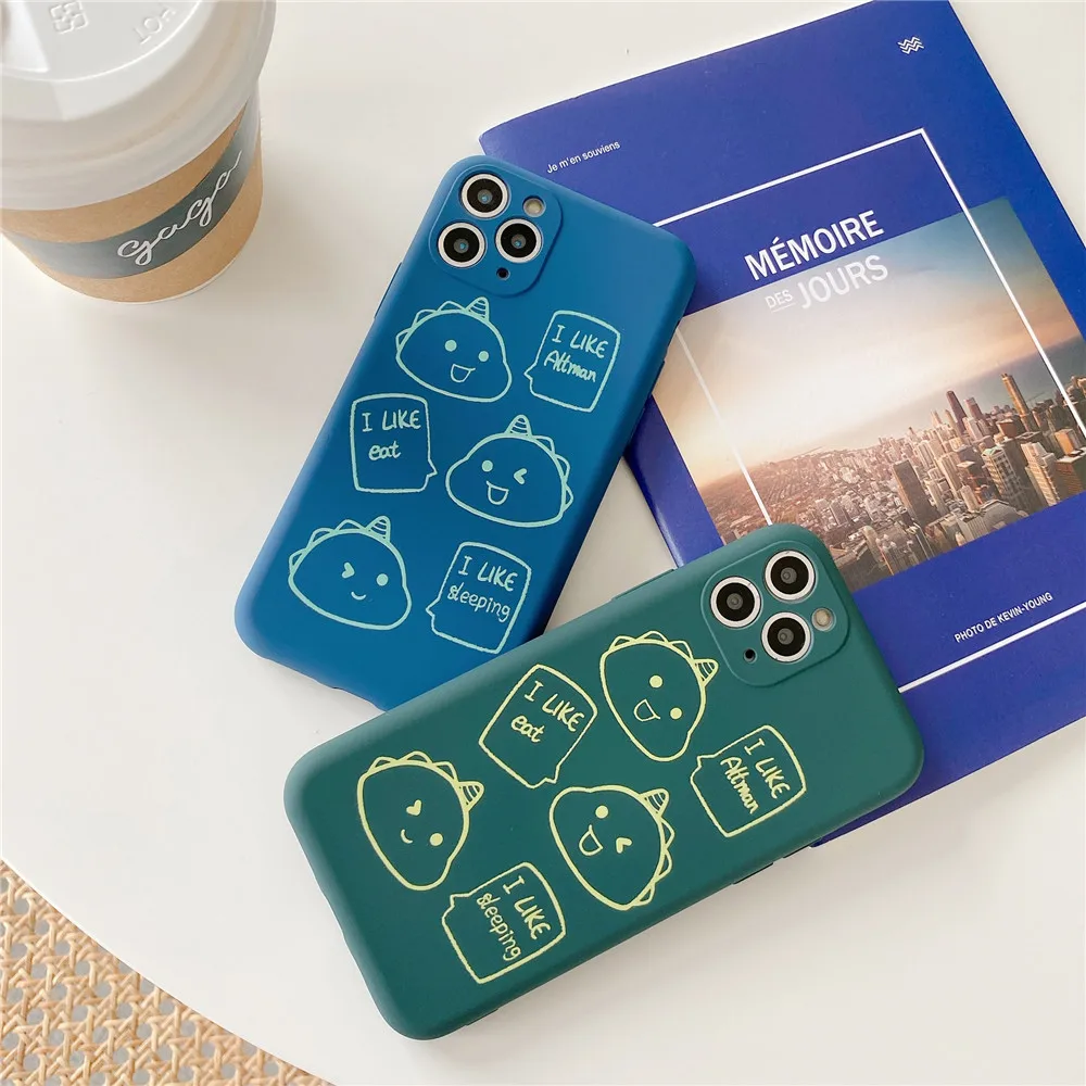 

Original Liquid Silicone Dinosaur Phone Case For iPhone 11 Pro XS Max X XR 7 8 Plus Candy Soft Silicone Cover For iPhone 11 Case