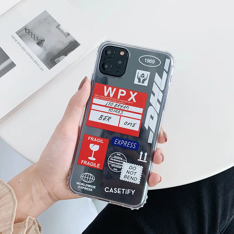 Чехол для iphone 11 11Pro Max, индивидуальная этикетка, штрих-код, DHL, прозрачный мягкий чехол для iphone X, XR, XS, MAX, 7, 8 Plus, задняя крышка