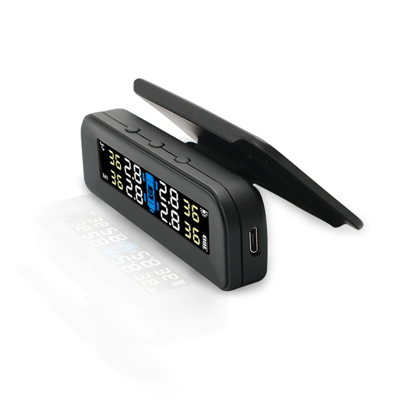 Система контроля давления в шинах TPMS тест солнечной зарядки Регулируемый ЖК-экран беспроводной датчик давления в шинах сигнализация высокой температуры
